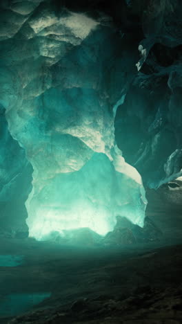 a dark, icy cave