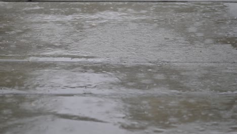 Ground-View-Of-Heavy-Rain;-4K-Closeup