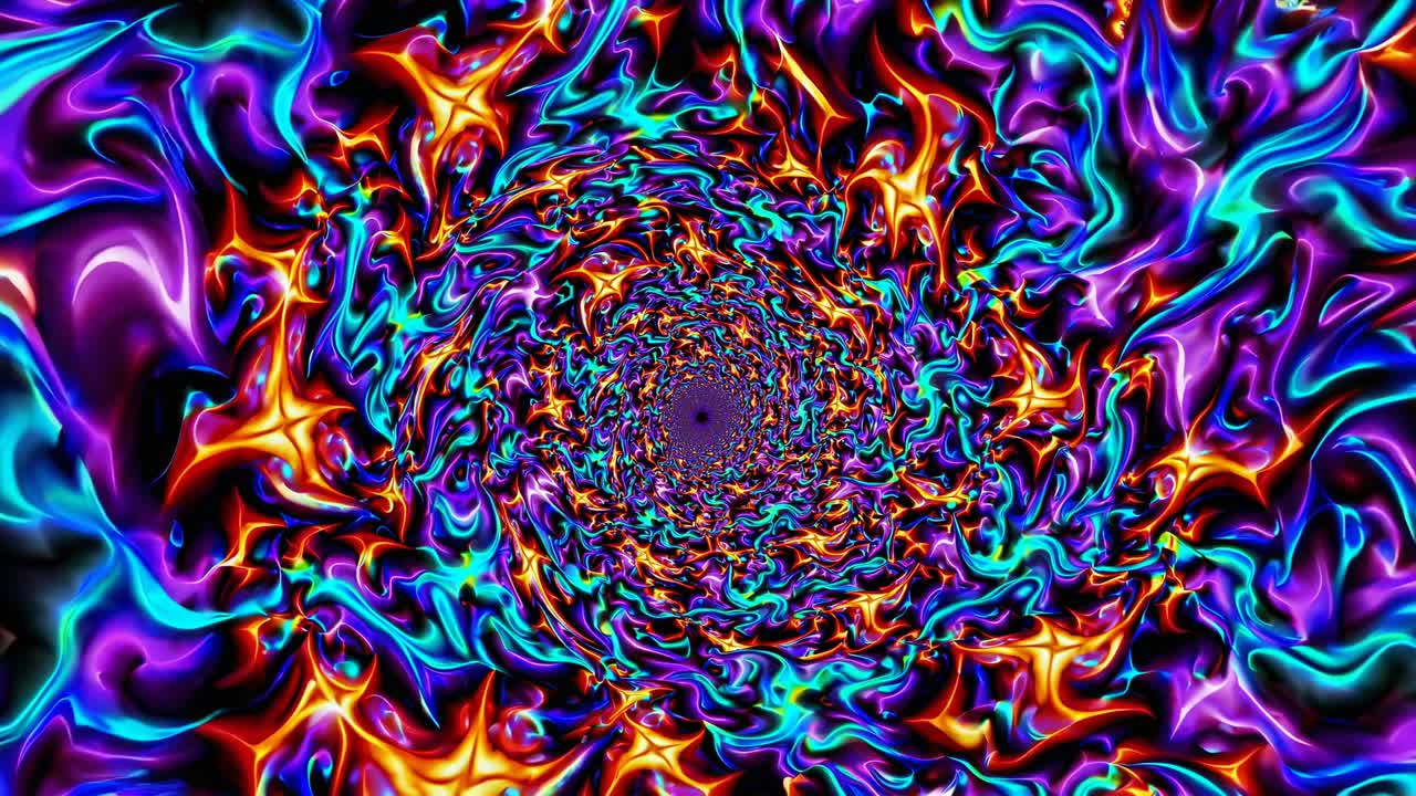 Abstract Colorful Psychedelic Spiral Tunnel