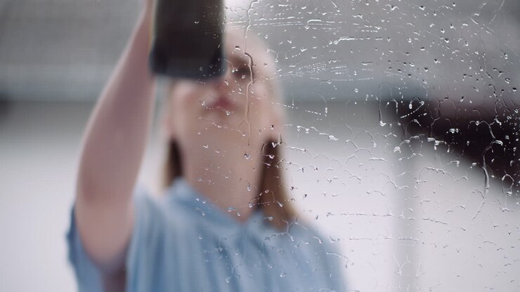 уборщица мытье окон с использованием моющих средств 5