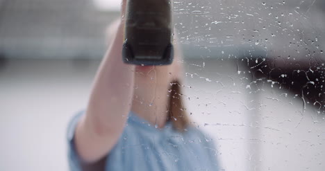 cleaning woman cleaning window with detergents 5