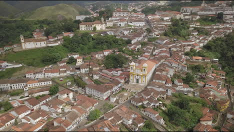 a charming view of ouro preto, a colonial town, nestled amidst verdant mountains, recognized as a unesco world heritage site in minas gerais, brazil