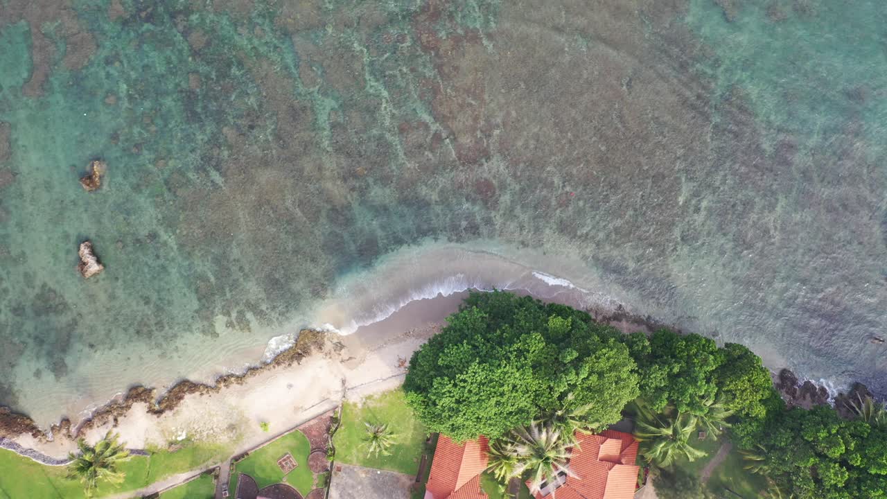 Aerial View of Tropical Beach and Coastal Area