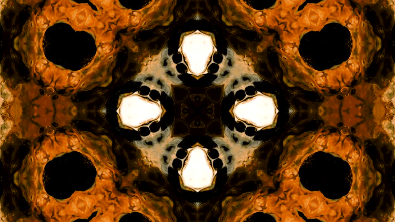 movimiento de caleidoscopio: círculos geométricos y formas de estrellas