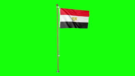 Greenscreen-Ägypten-Flagge-Mit-Fahnenmast