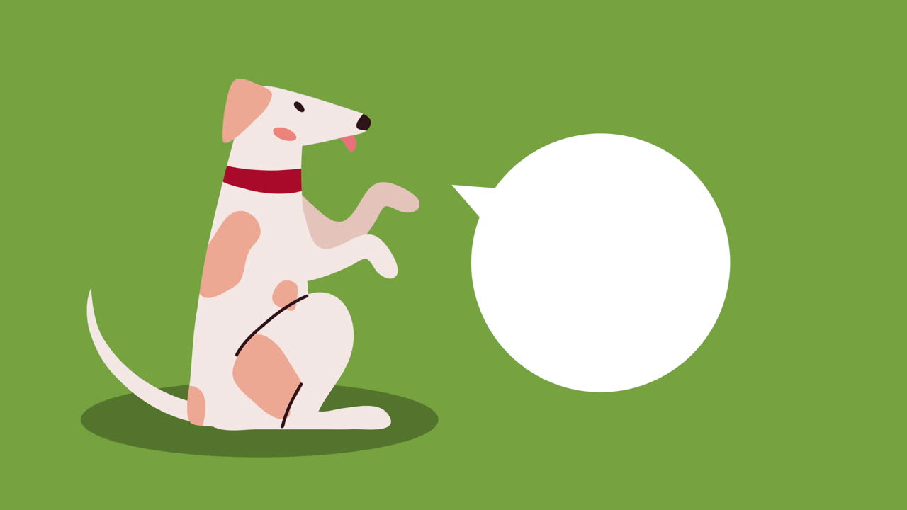 Cute Cartoon Dog with Speech Bubble