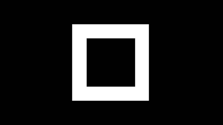 White Square on Black Background