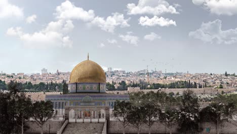 jerusalem dome of the rock temple mount mosque rooftop aerial