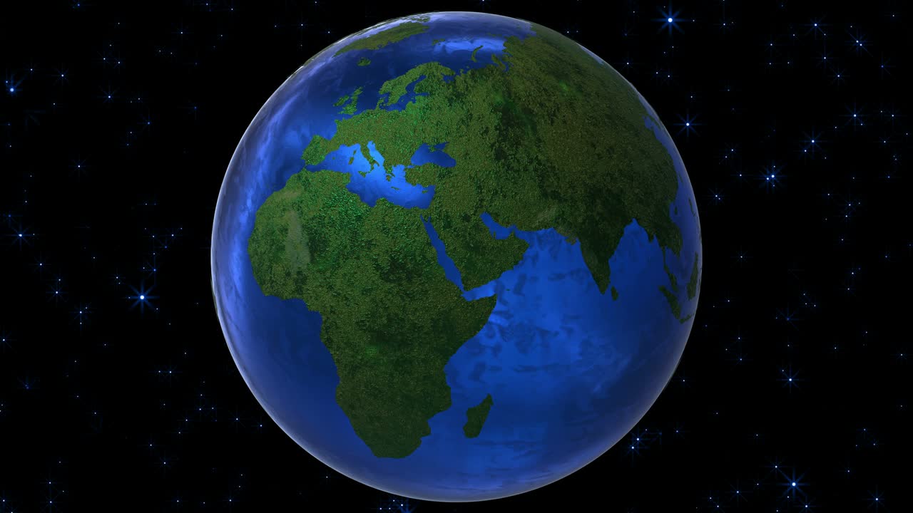 tierra de vidrio 3d. animación de un globo virtual hecho de materiales brillantes. hermosa abstracción.