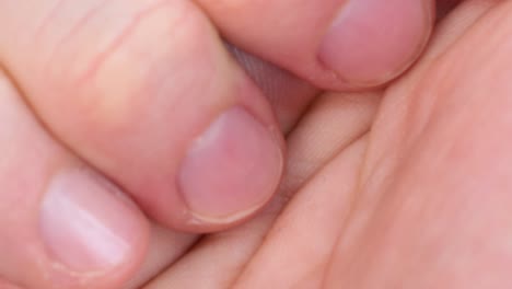 Detail-shot-of-hand-palm-skin,-macro-shot-in-4k-close-up-detail-view