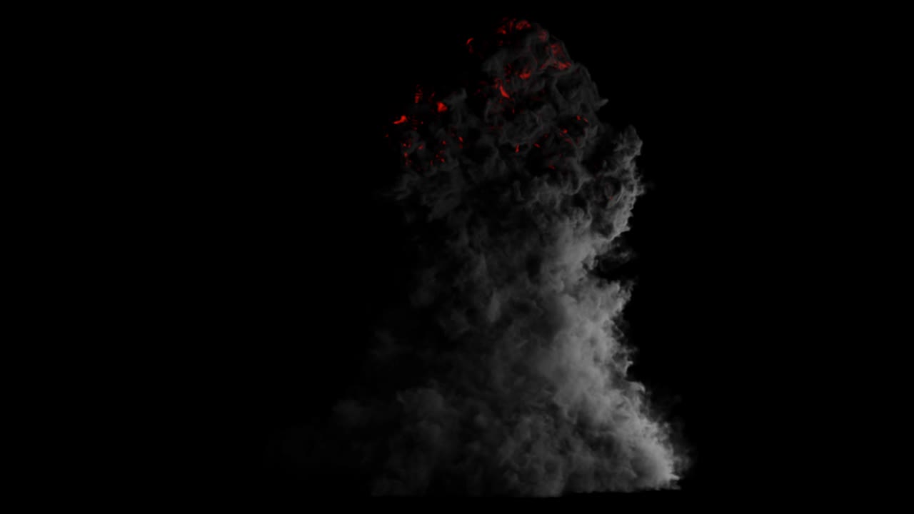 검은색 배경에서 불과 불꽃 폭발, 알파 매트, 3d 렌더링, 애니메이션, 추상적인 불꽃, 4k 해상도