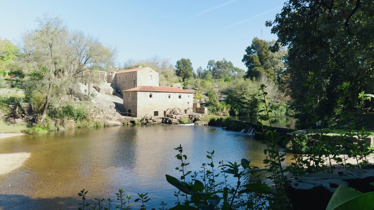 View of the big watermill on the Cavado river in north Portugal