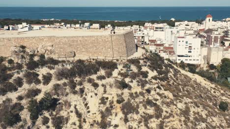 toma aérea brillante y soleada del castillo en