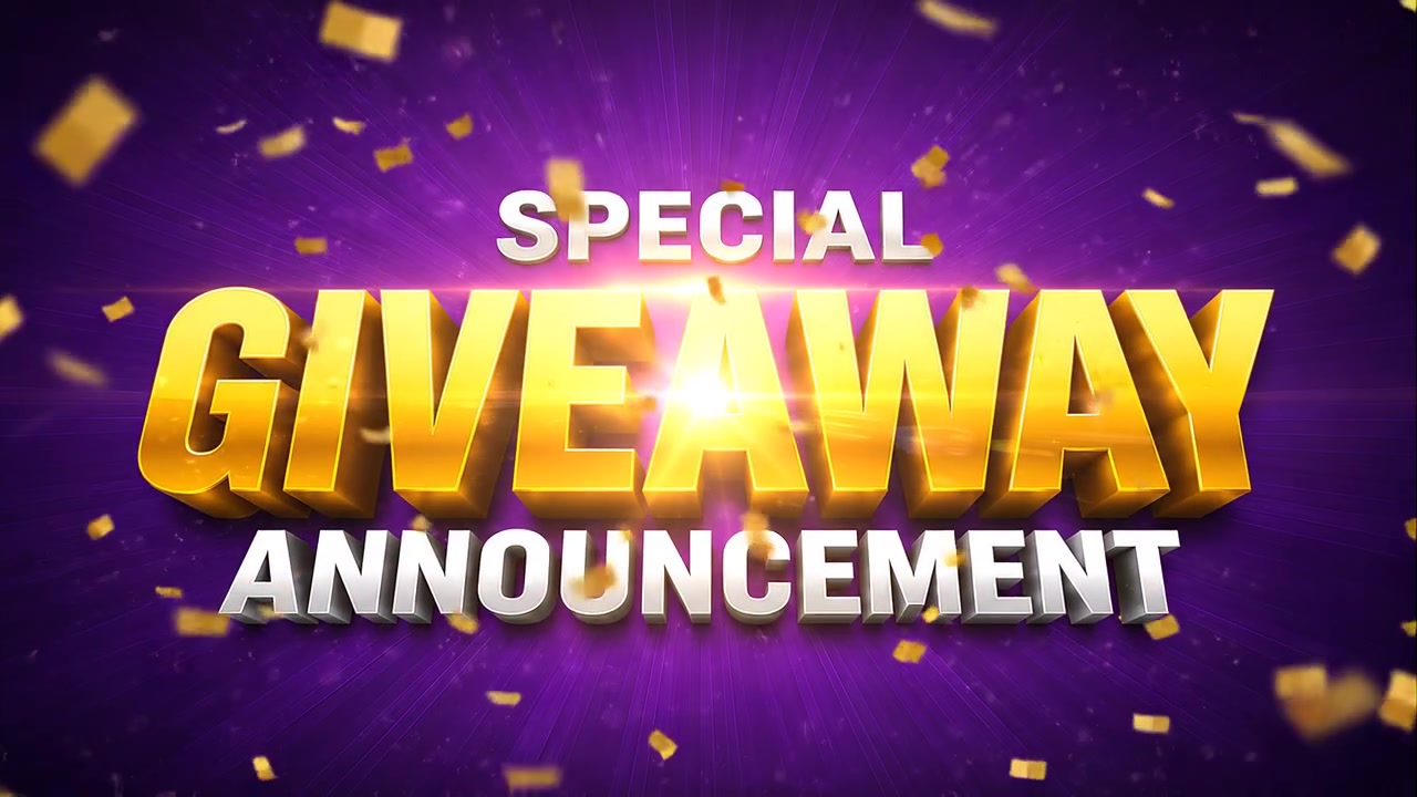 Special Giveaway Announcement Motion Graphics with Falling Confetti