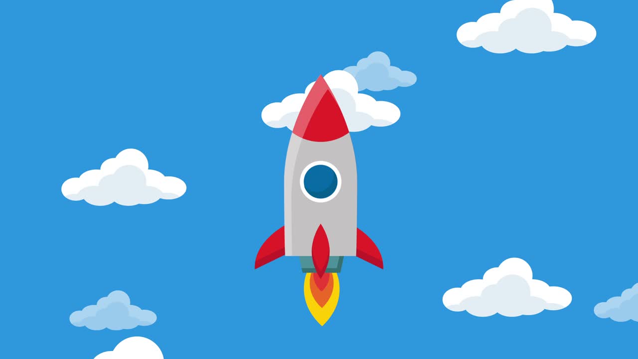 rocket animation. seamless loop