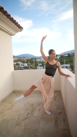 ballet dancer on a balcony