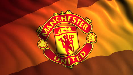 manchester united logo on a flag