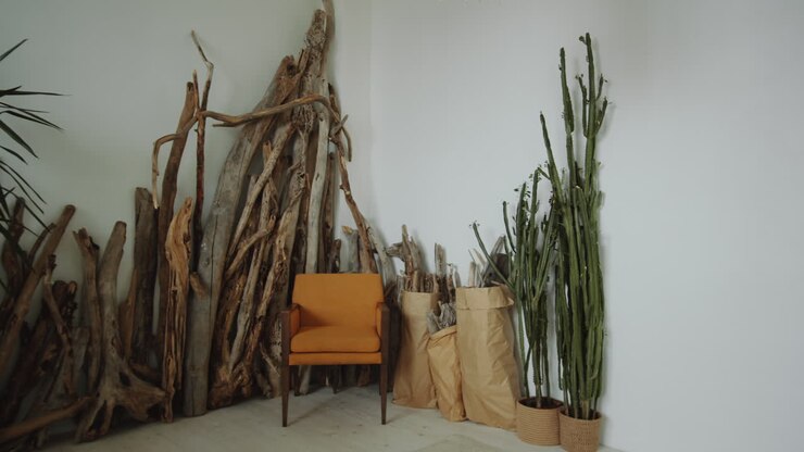 Interno di un negozio di fiori con molte piante verdi.