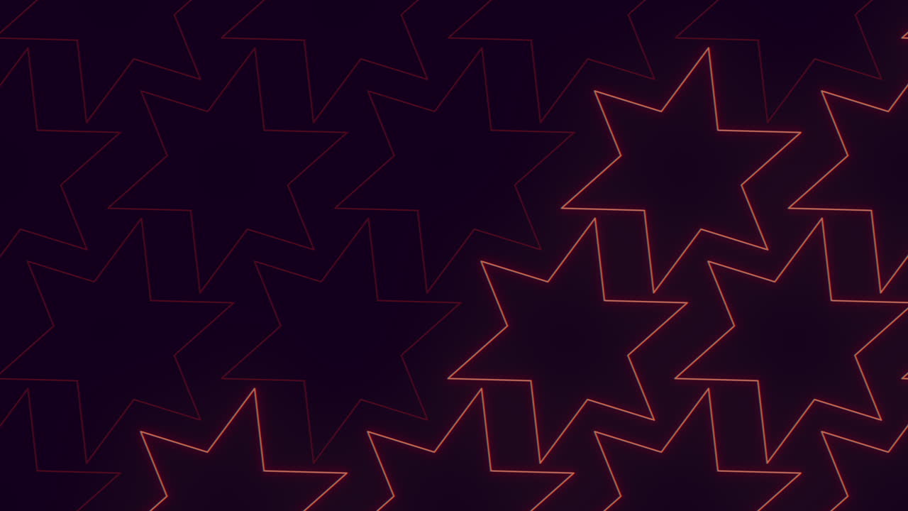 patrón de estrellas de neón rojo sobre degradado negro