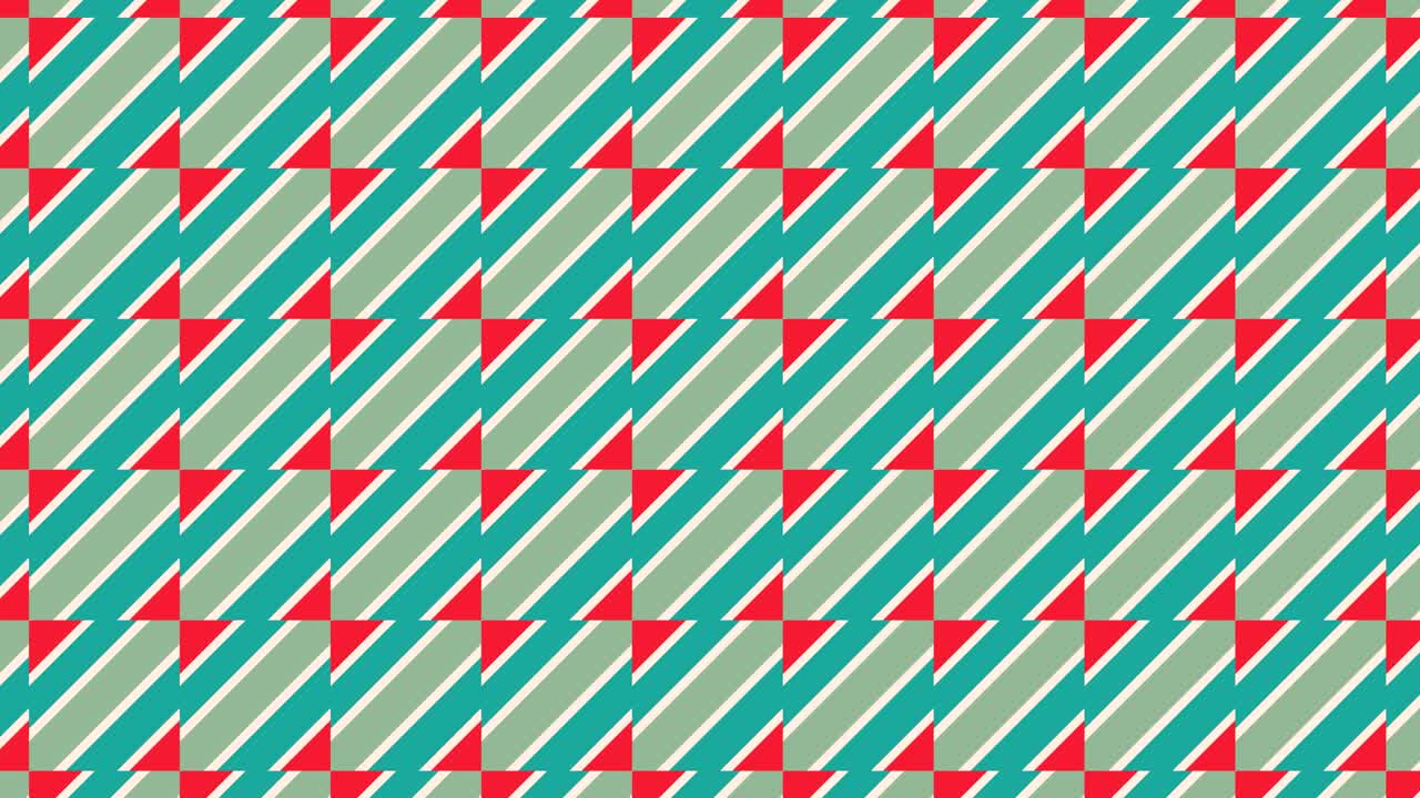 2D graphic video pattern that moves to the lower right with zoom, composed of designs and shapes with multicolored textures.