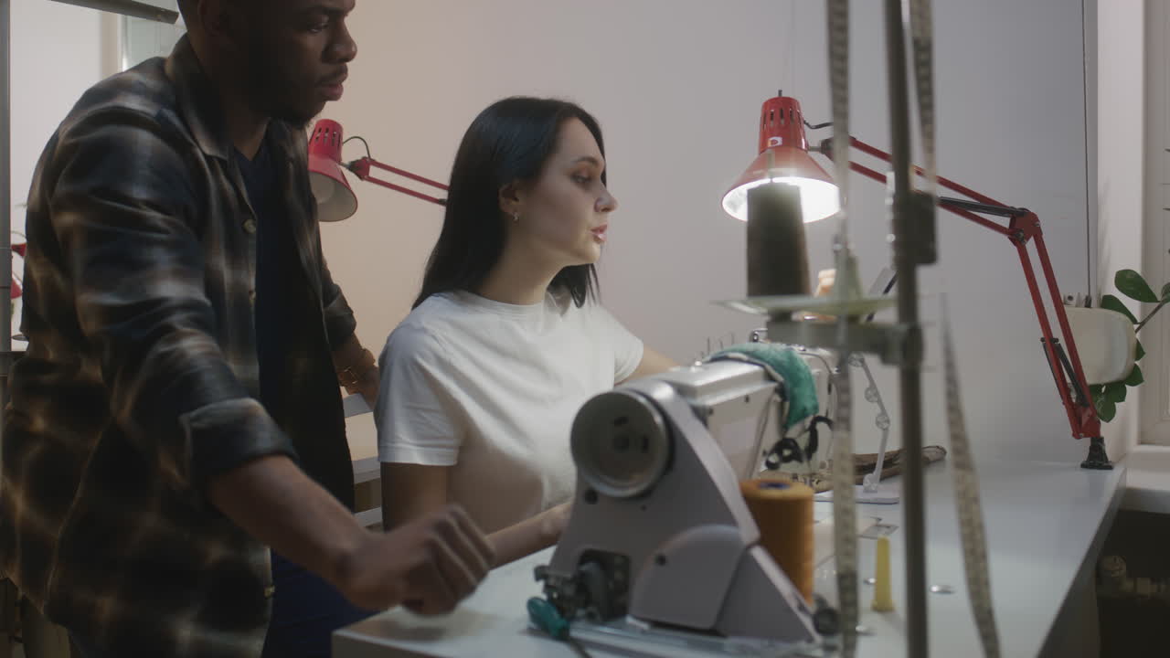 Fashion Students Learning Sewing Techniques