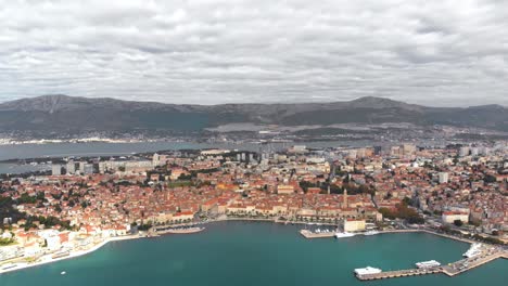 Aerial-Hyperlapse-of-Split-City-on-Croatia-Coast