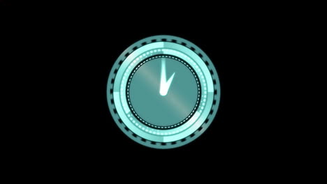 animación de formas caleidoscópicas en movimiento y reloj sobre fondo negro