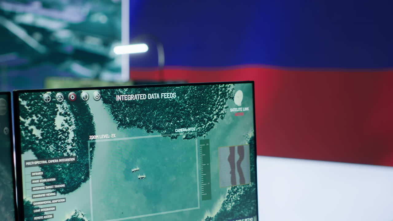 Base militare russa vuota di operazioni equipaggiata con attrezzature ad alta tecnologia