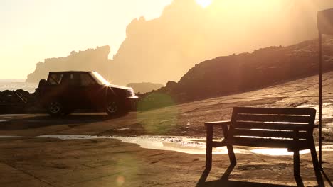 epmty bench on the pitcairn island