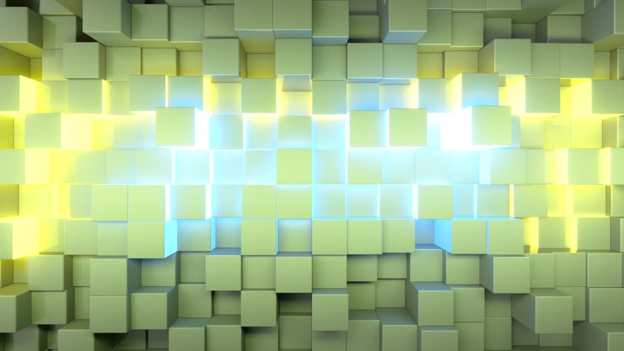patrón geométrico abstracto de cubos iluminados