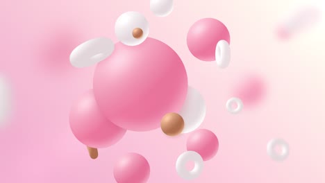 soft pastel background with 3d objects. loop.