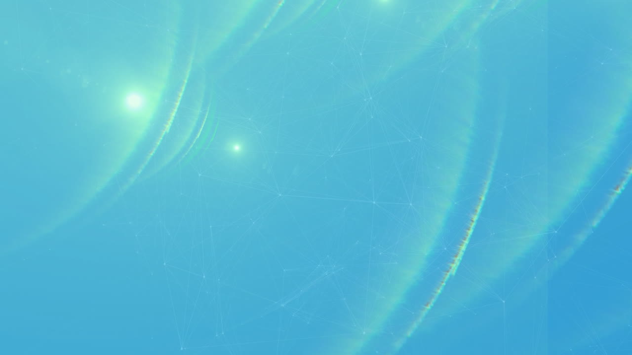 파란색 배경에 빛의 대역을 이동 연결 네트워크의 애니메이션