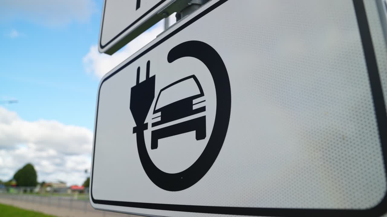 Rectangle Information Sign displays electric vehicle charging point