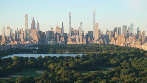 shot on the north end of the park looking south towards midtown manhattan