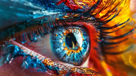 colorful close-up of an eye