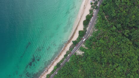beautiful palmares beach with its warm waters stands out south of puerto vallarta, mexico, aerial view