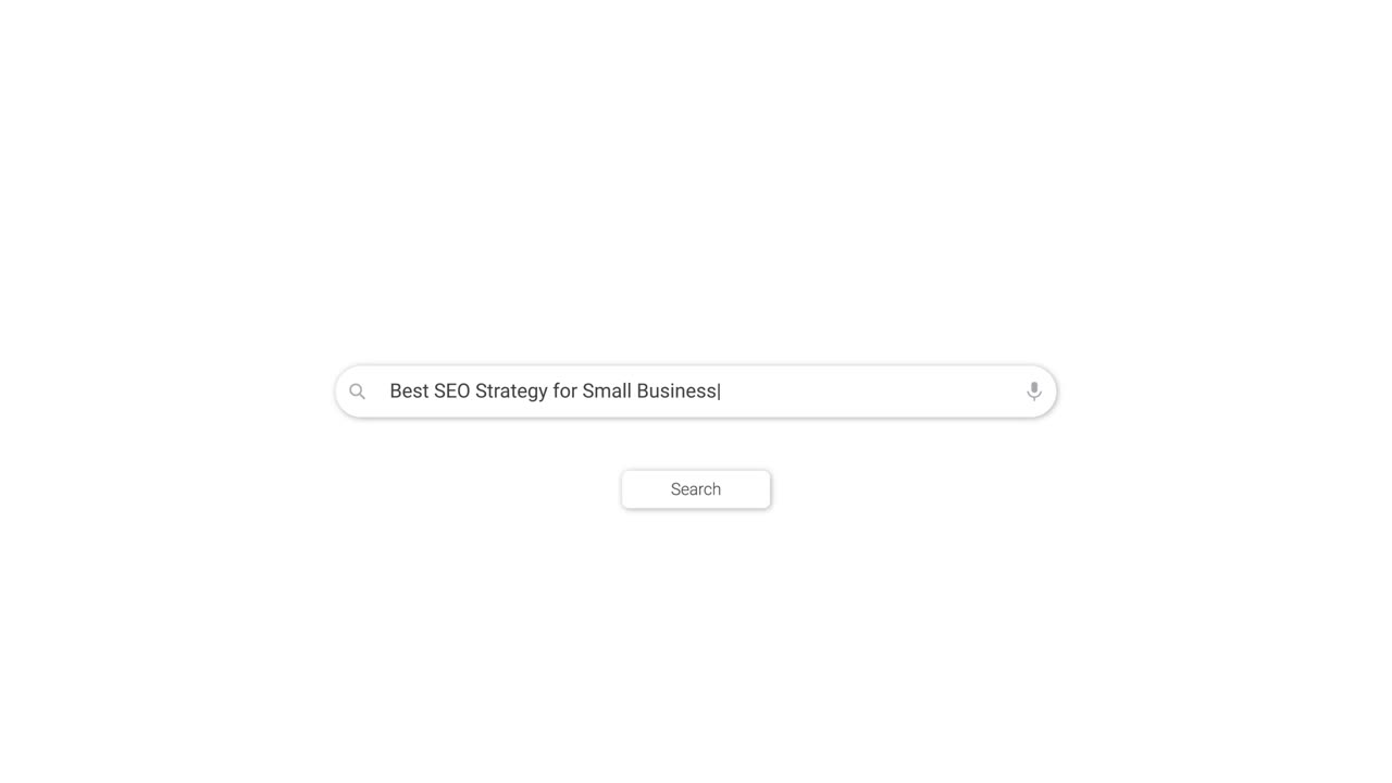 Typing 'Best SEO Strategy for Small Business' into Search Bar