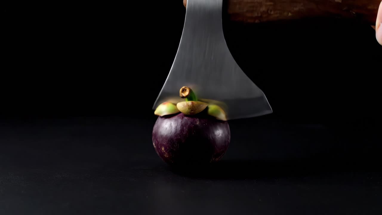 Mangosteen explosion with an axe