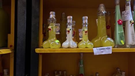 display of various bottles of limoncello