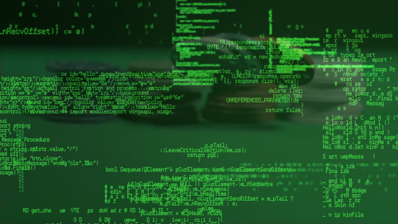 animación del procesamiento de datos sobre fichas de casino