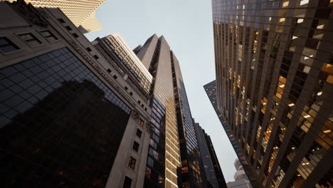 below view on the skyscrappers in chicago