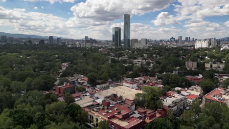Aerial-view-of-Mitikah-tower,-Mexico-City