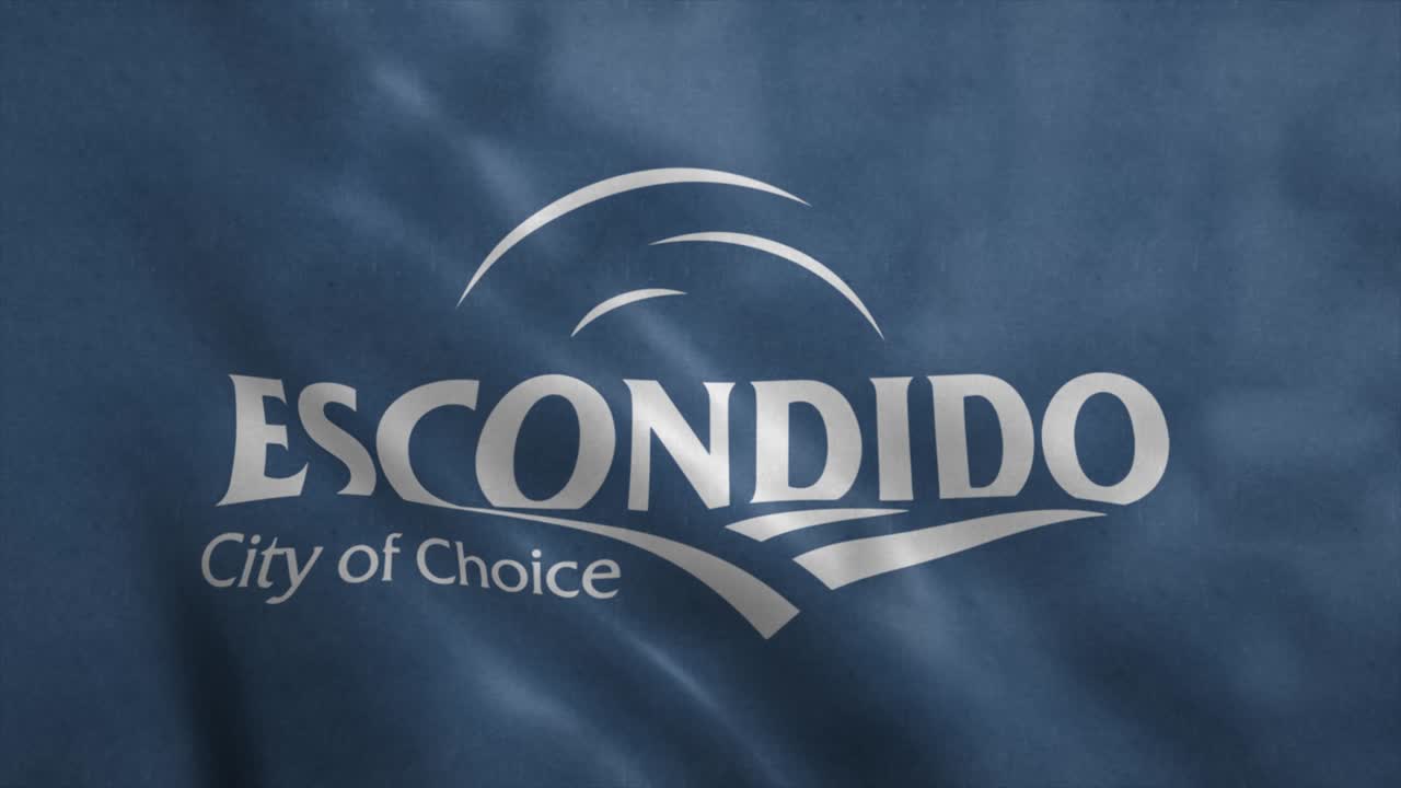 bandera de escondido, ciudad de california, fondo de animación realista