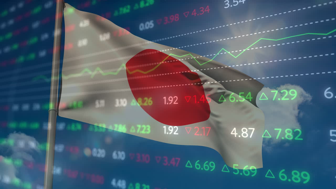 일본의  ⁇ 발을 흔드는 금융 통계 기록의 애니메이션