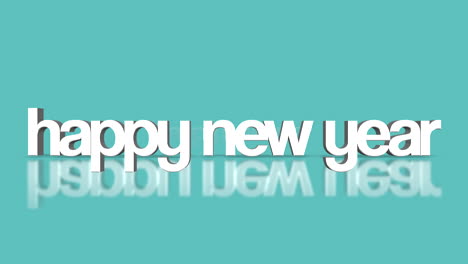 rolling happy new year text on blue gradient