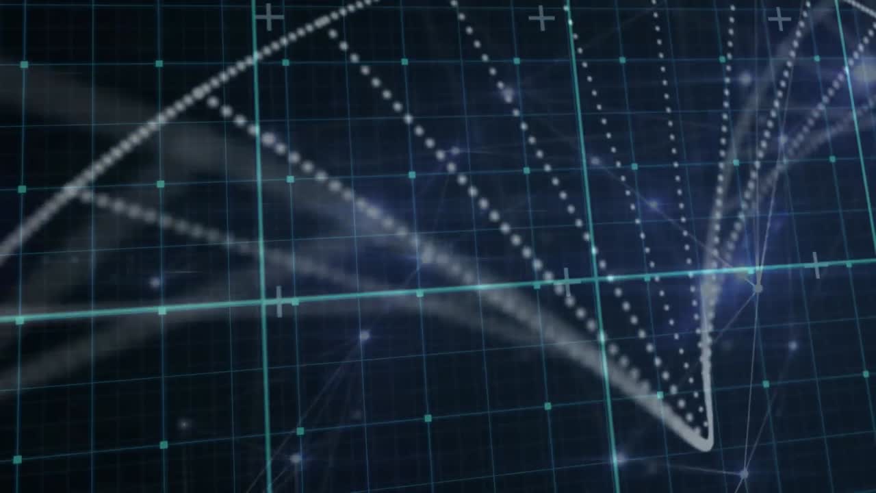 검은 바탕에 데이터와 dna가 있는 디지털 화면의 애니메이션