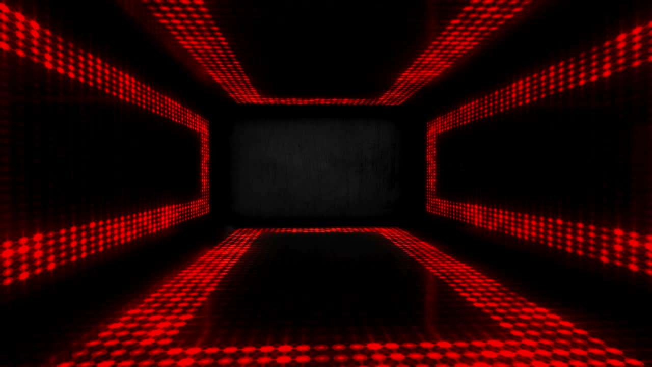 4k luces de neón rojas brillantes en el escenario - video de stock en bucle