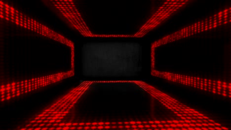 4k luces de neón rojas brillantes en el escenario - video de stock en bucle
