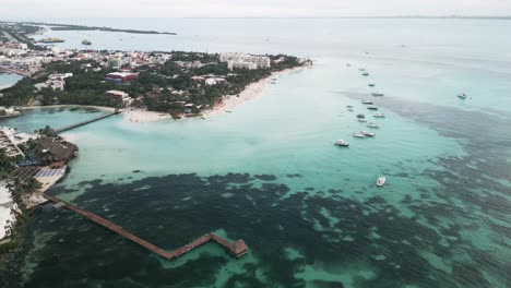 vista general aérea de la isla de las mujeres, el principal destino de la isla de buceo