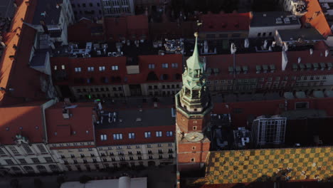 aerial shot of the market square in wroclaw, poland